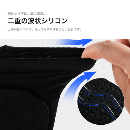 [まとめ割あり]ずり落ちないすね当て|mitmeta スリーブ一体型EVAハニカムシンガード  レガース 左右2枚組